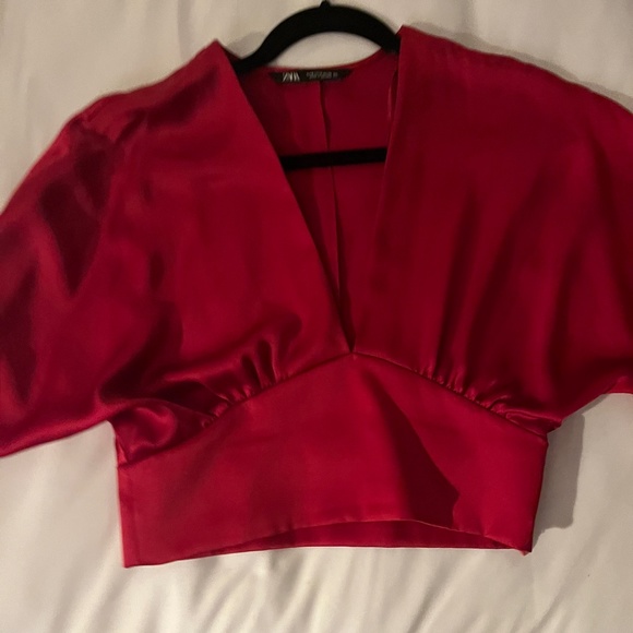 Zara Tops Zara Satin Crop Top Poshmark